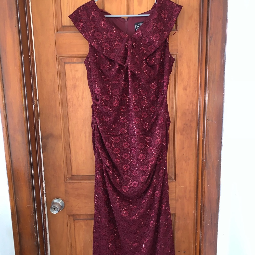 Burgundy dress worn once